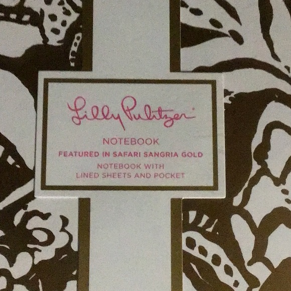 NIP Lilly Pulitzer Large notebook Safari sangria gold - Picture 7 of 8